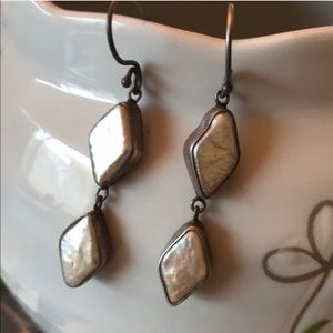 Silver and pearl earrings